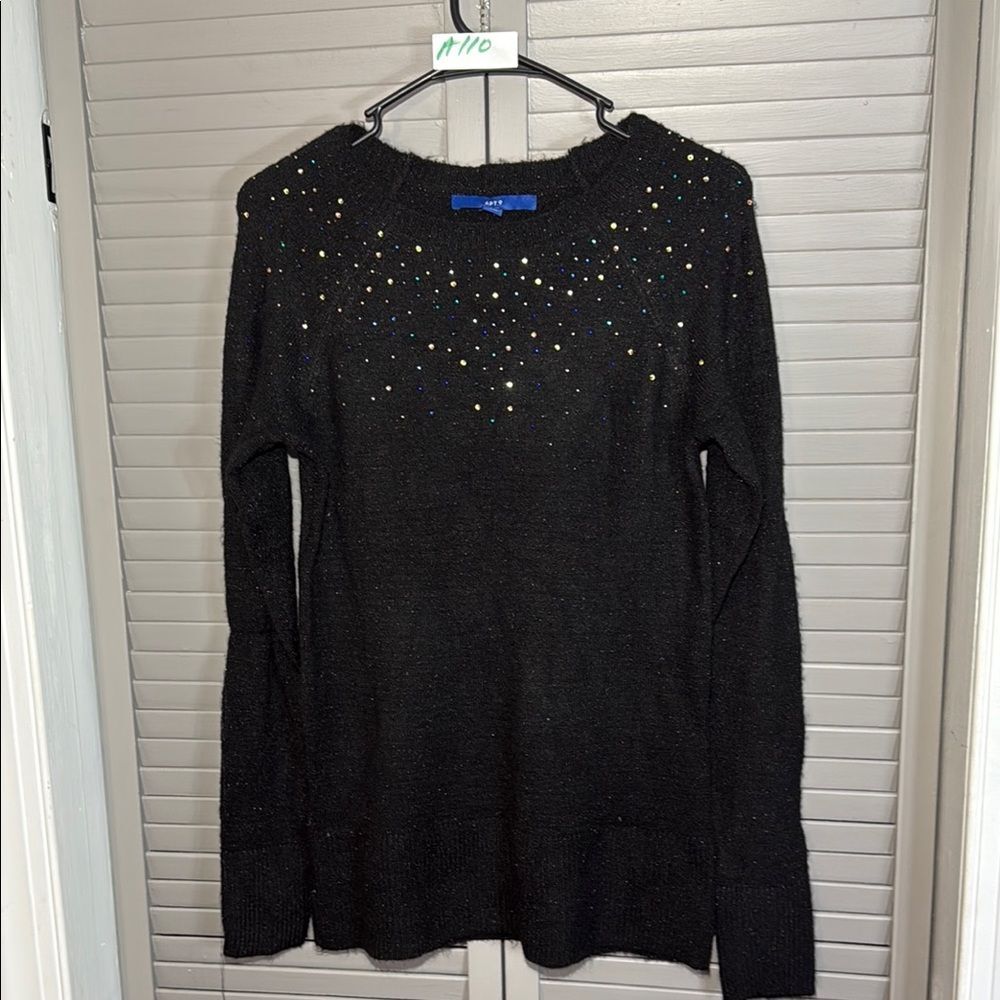 Apt. 9 Black Sweater with Elegant Design